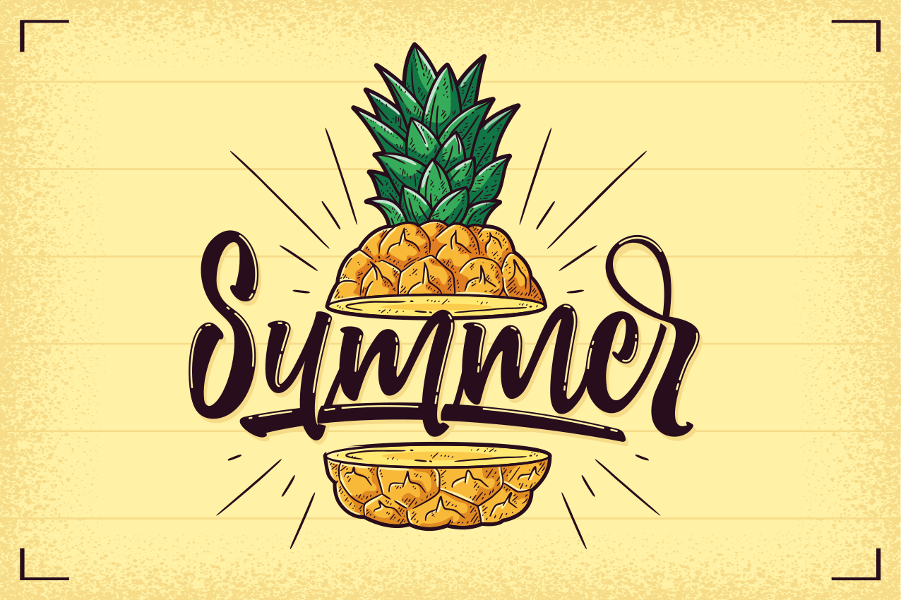 Quote placemats with summer pineapple design - TenStickers