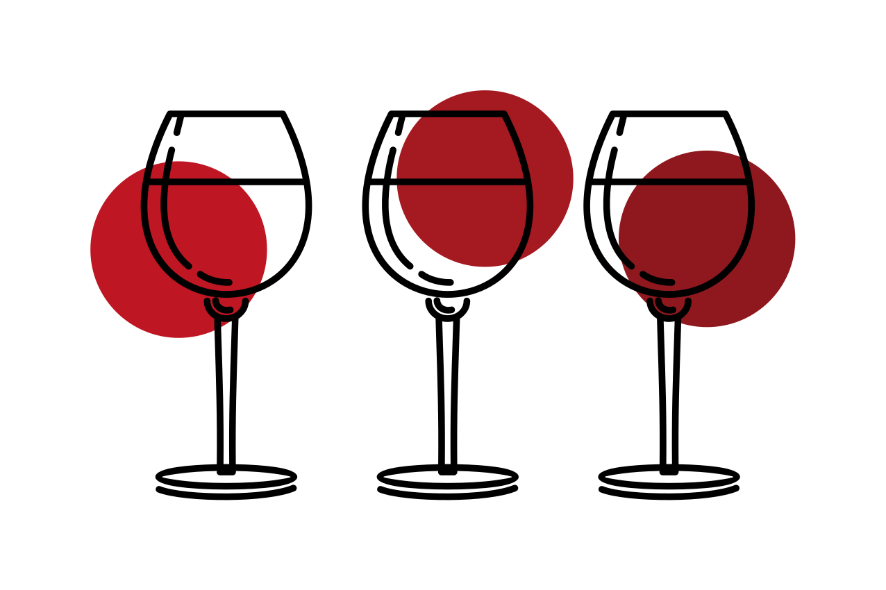 Original placemats wine glasses trio - TenStickers
