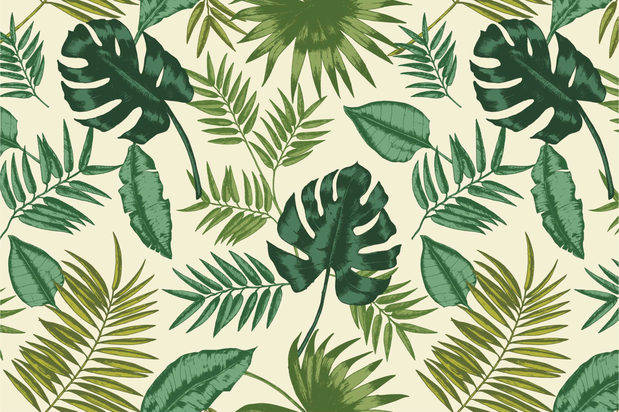 Textured placemats with leafy tropical design - TenStickers