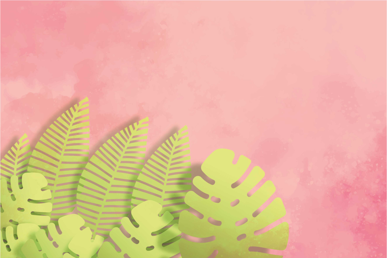 Pink background monstera Vinyl placemats - TenStickers