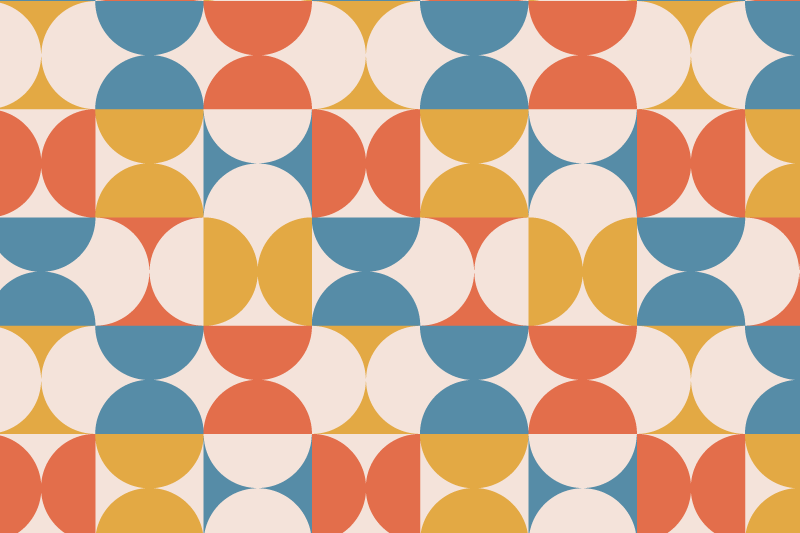 Modern placemats in geometric color circles - TenStickers