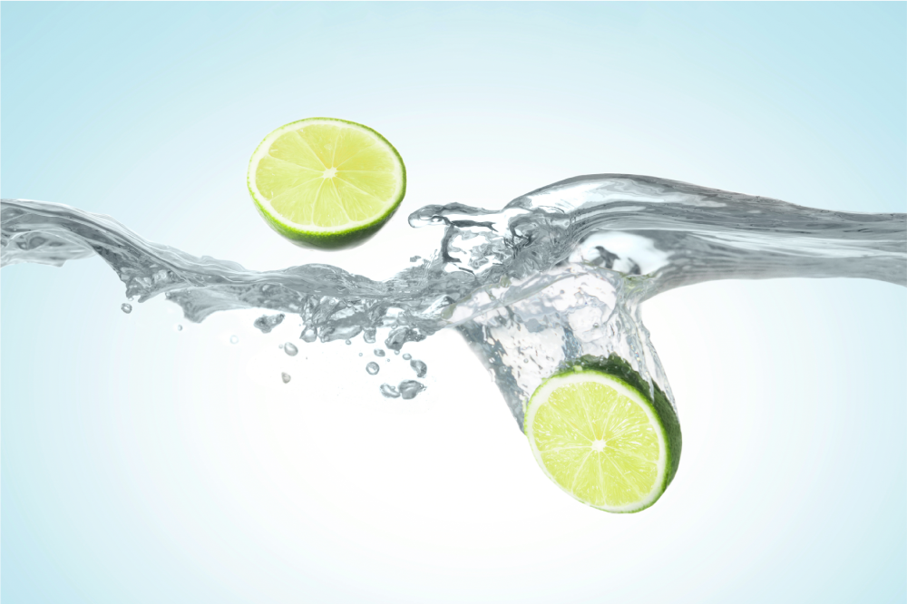 Textured placemats sliced limes splash - TenStickers