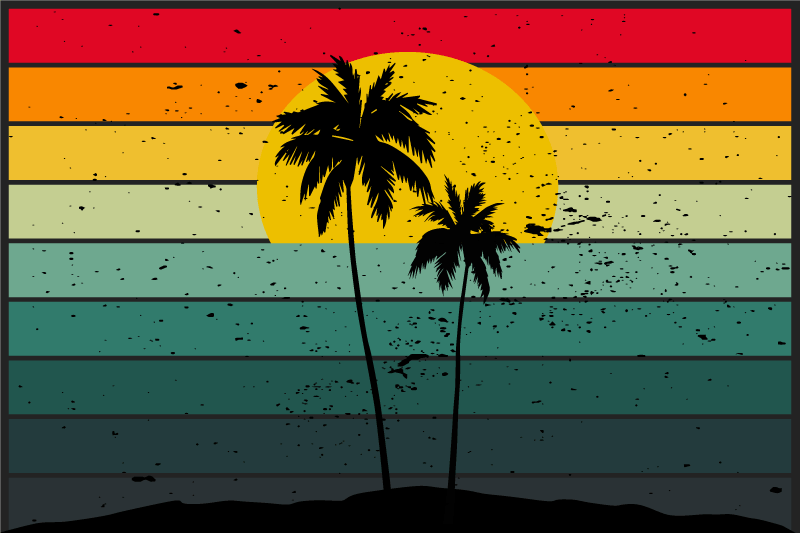 Original placemats tropical sunset view - TenStickers