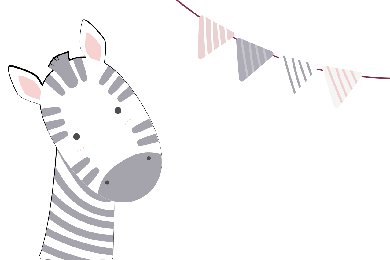 Children placemats zebra head illustration - TenStickers