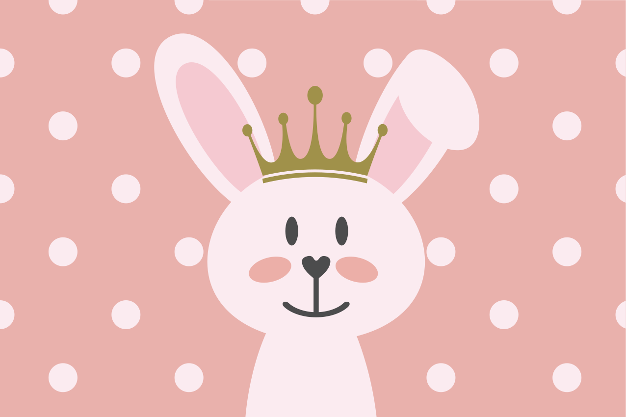 Princess rabbit with crown  children placemats - TenStickers
