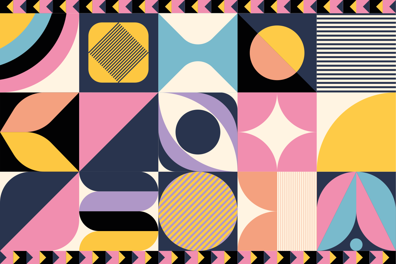 Modern placemats in geometric color block design - TenStickers