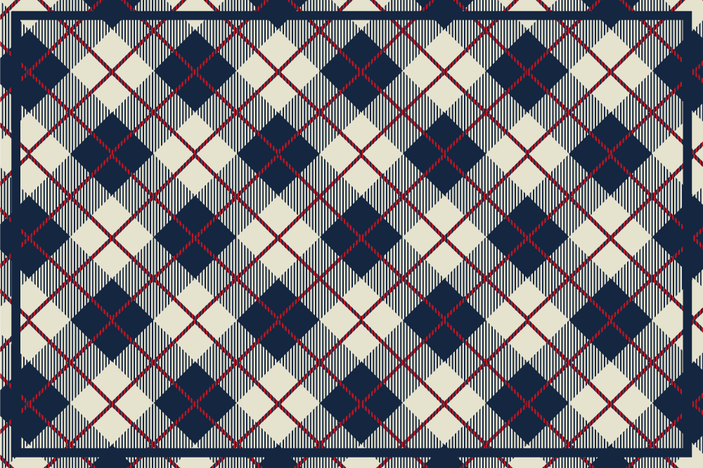 Textured placemats with plaid patterned design - TenStickers