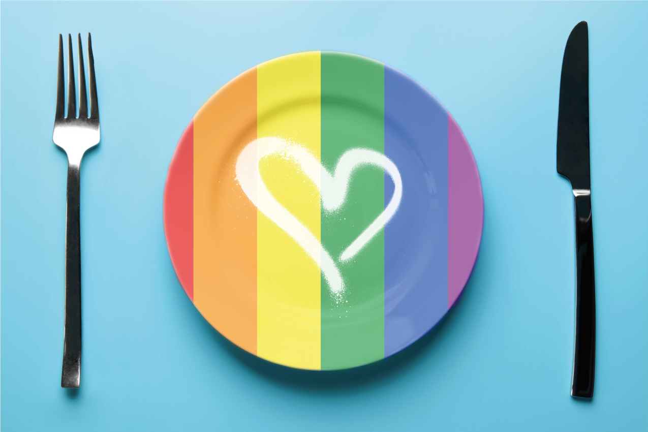 Original placemats rainbow heart plate - TenStickers