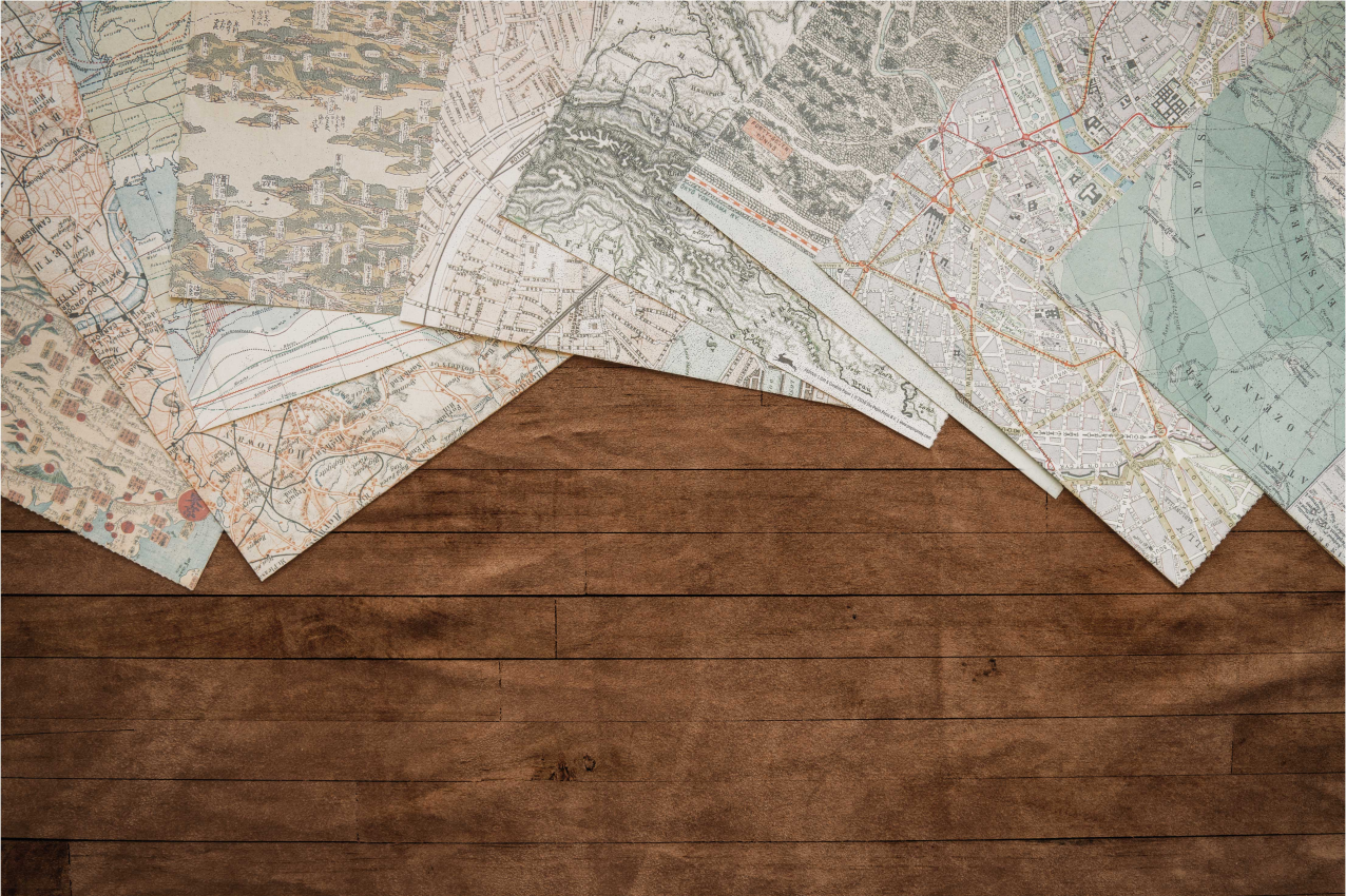 Textured placemats vintage map layers - TenStickers