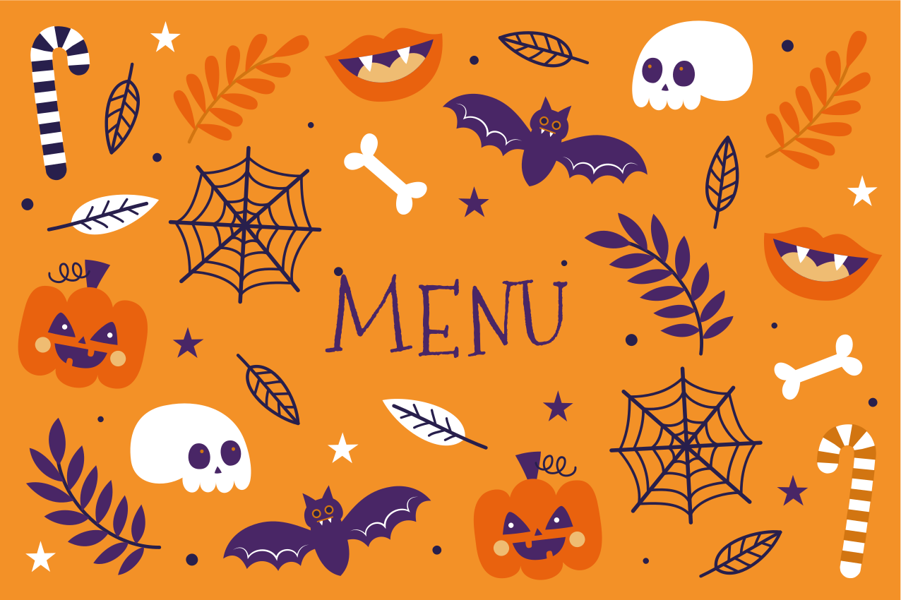 Halloween placemats spooky halloween menu - TenStickers