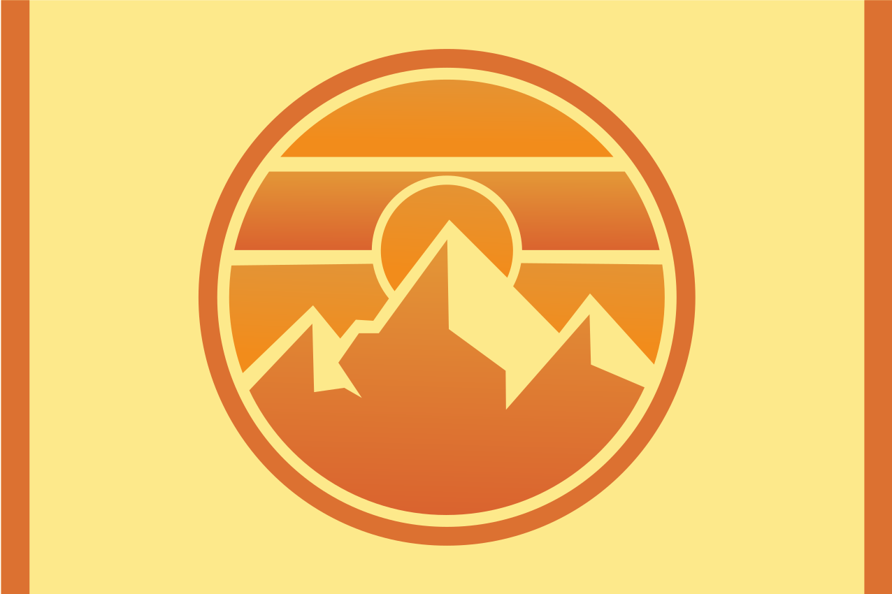Modern placemats mountain sunset silhouette - TenStickers