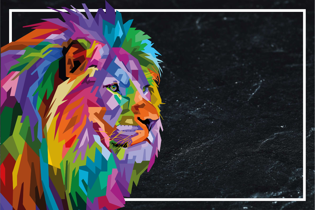 Colorful lion design original placemats - TenStickers