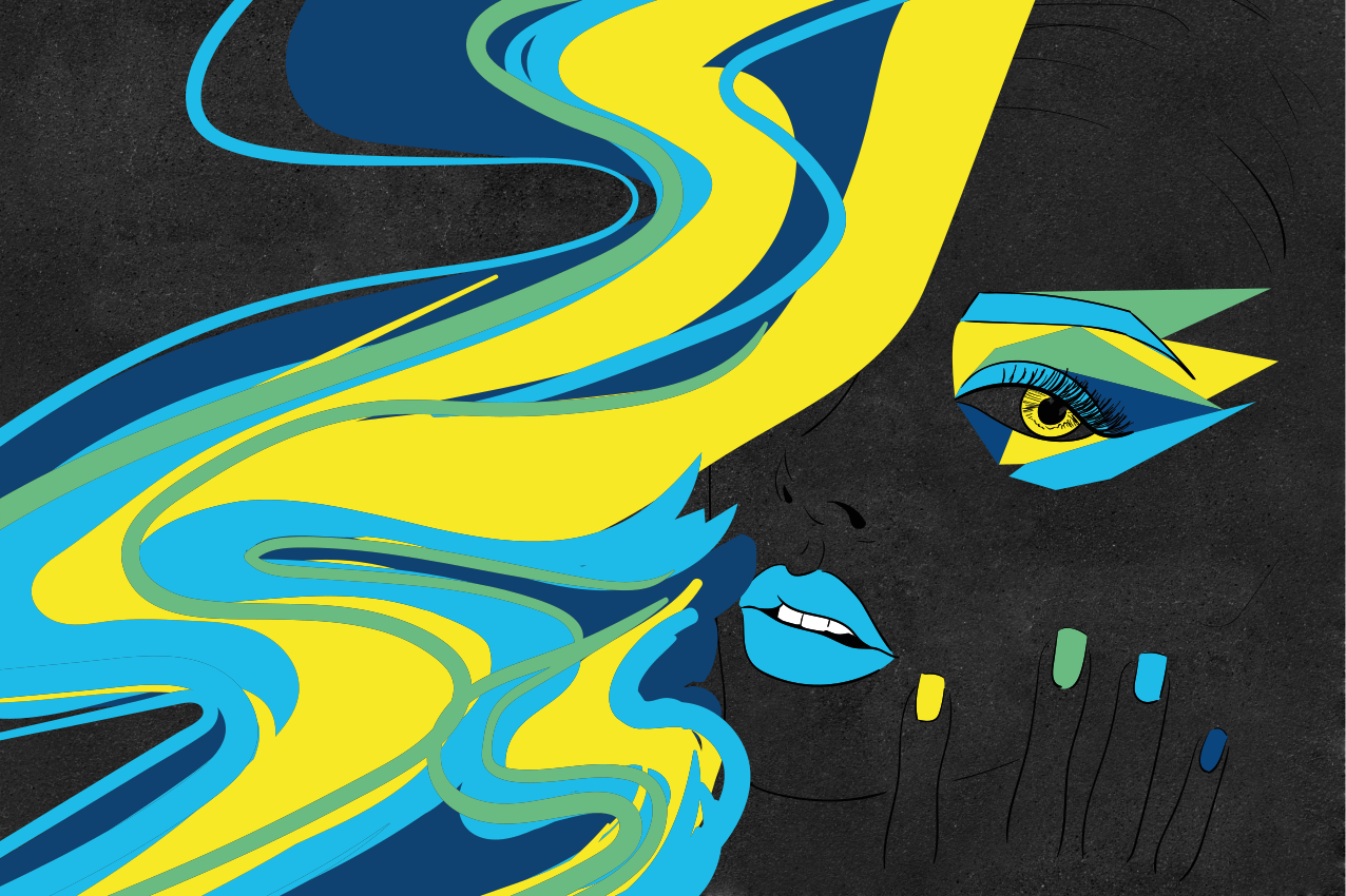 Original placemats bold face artwork - TenStickers