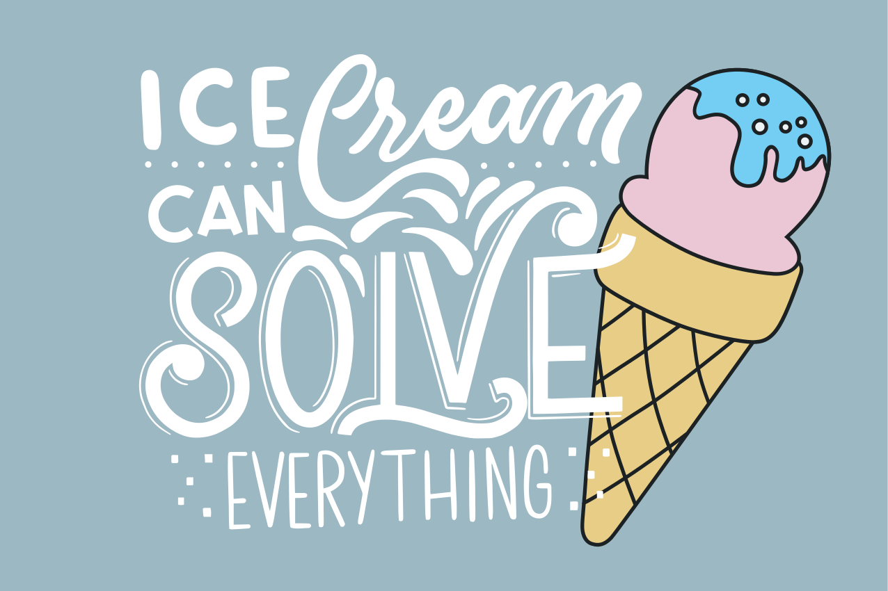 Quote placemats ice cream cone saying - TenStickers