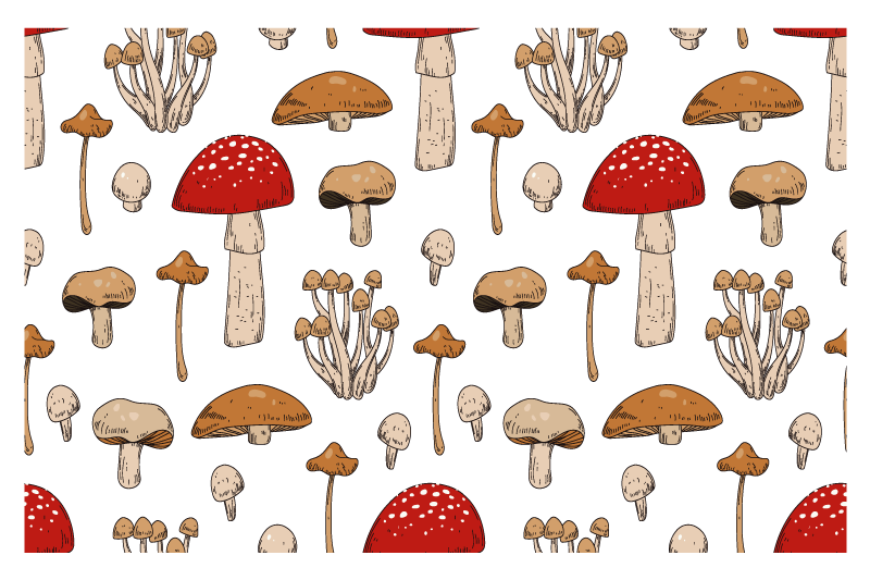Original placemats mushroom design - TenStickers