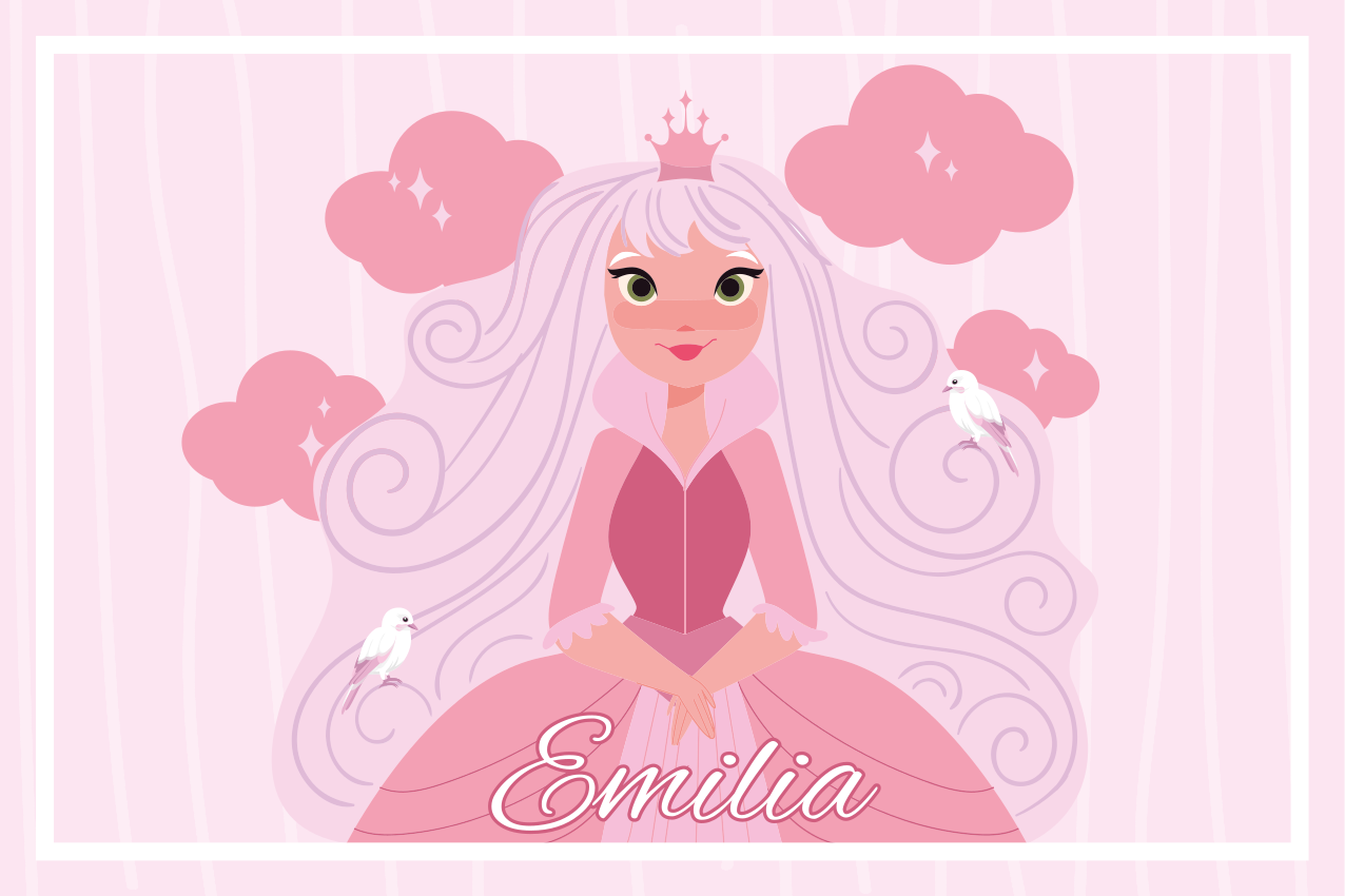 Children placemats princess character design - TenStickers