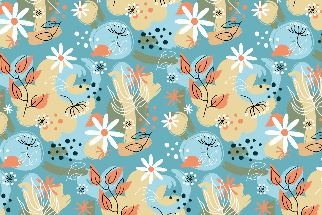 Modern placemats floral inspired tabletop - TenStickers