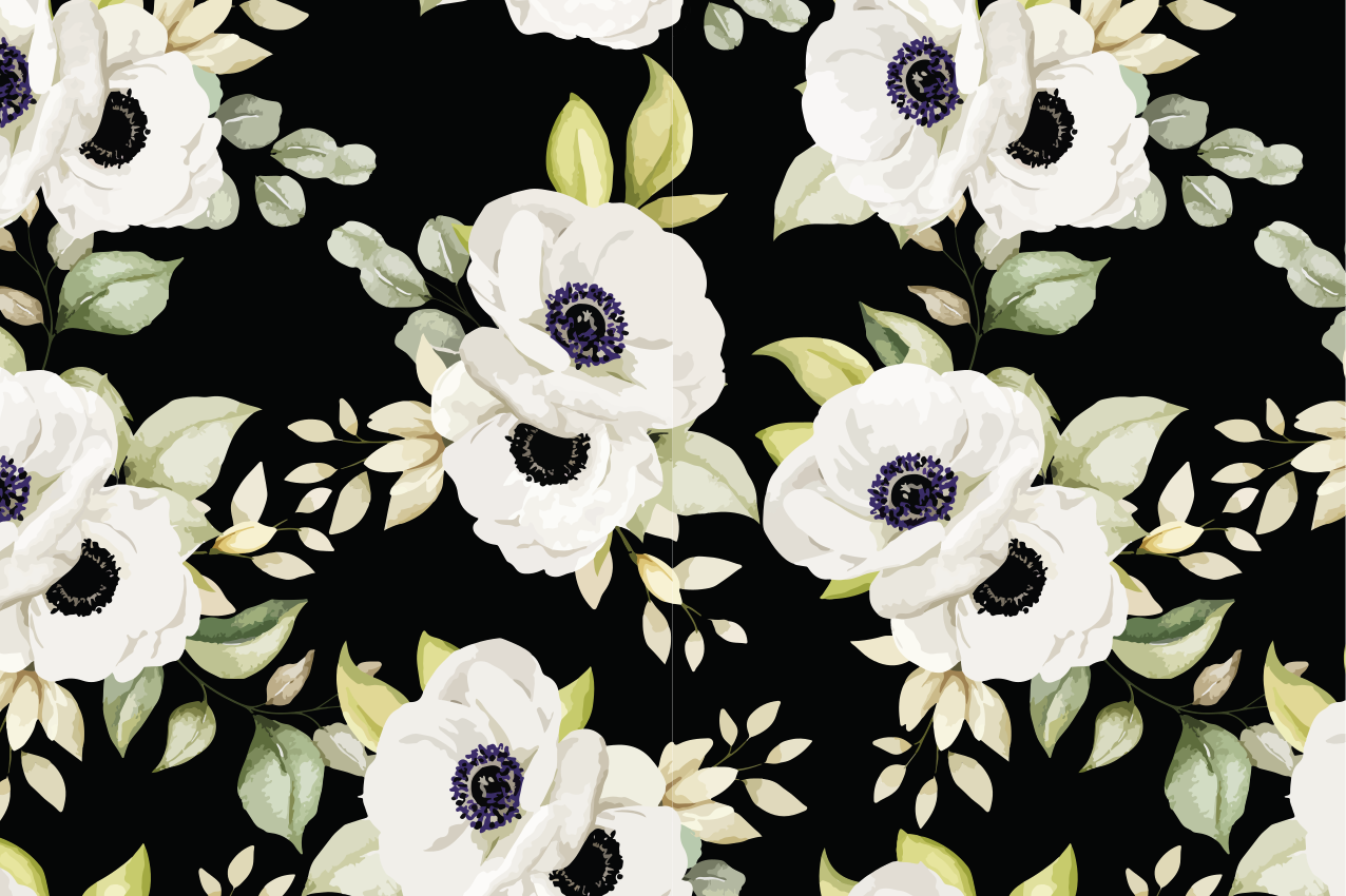 Original placemats floral design placemats - TenStickers