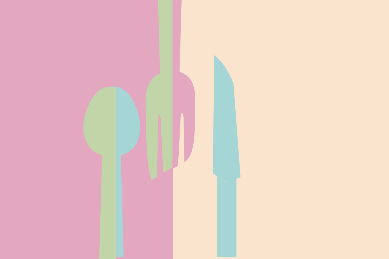 Original placemats with stylish cutlery design - TenStickers