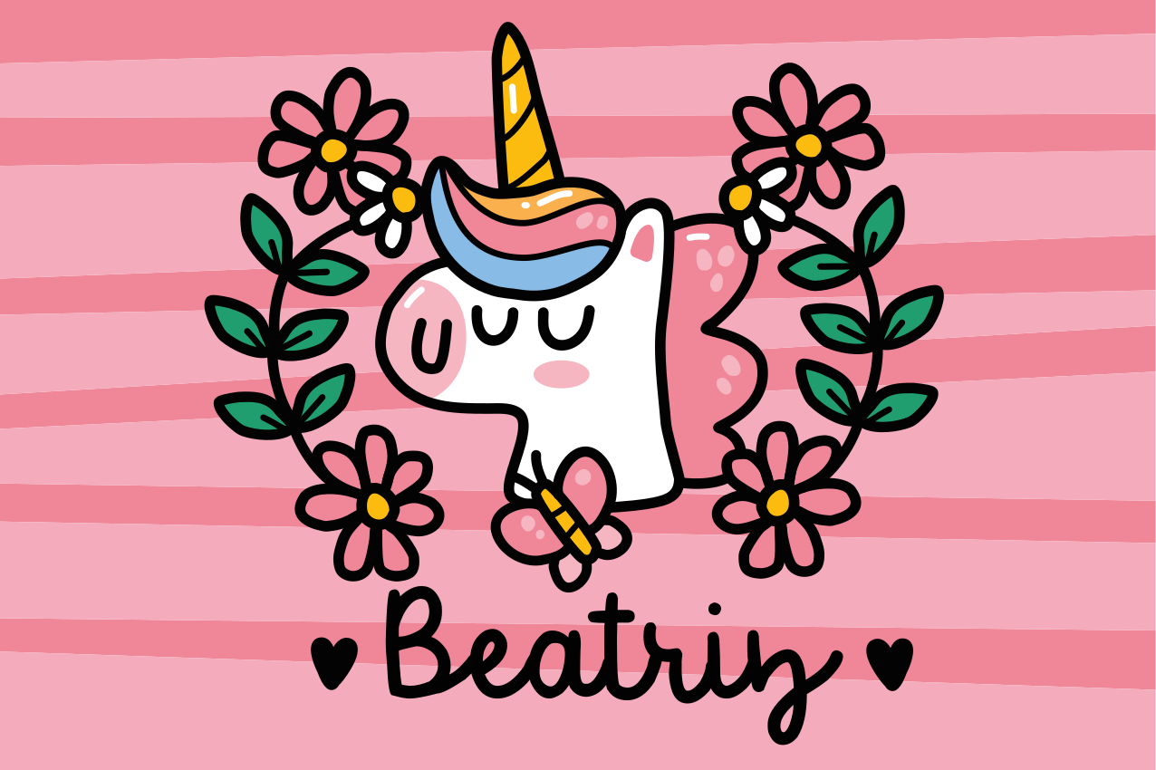 Whimsical unicorn with flowers children placemats - TenStickers