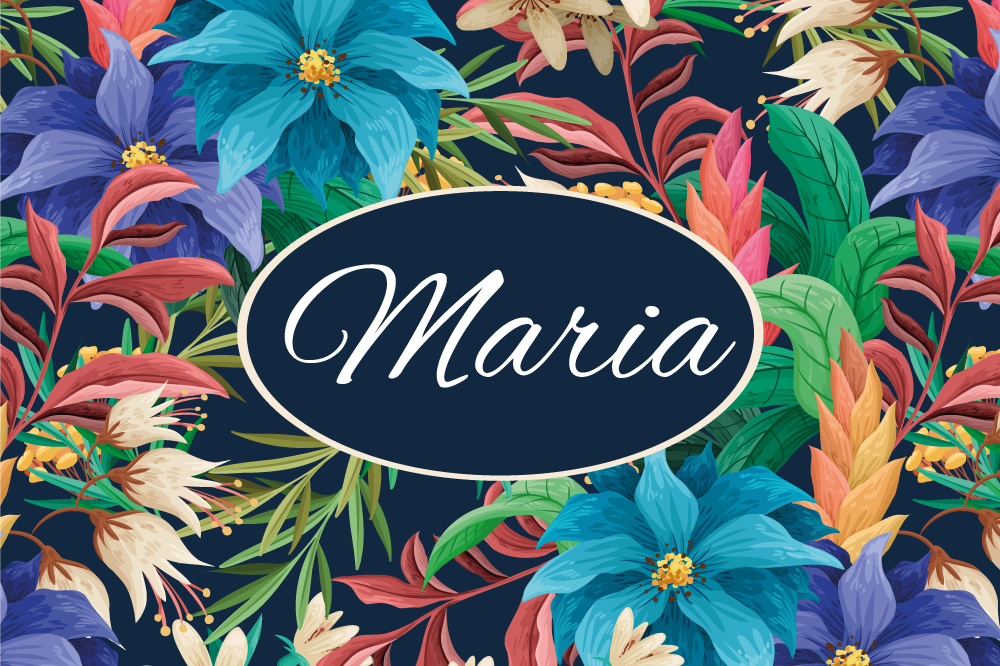 Personalised placemats floral personalized platter - TenStickers