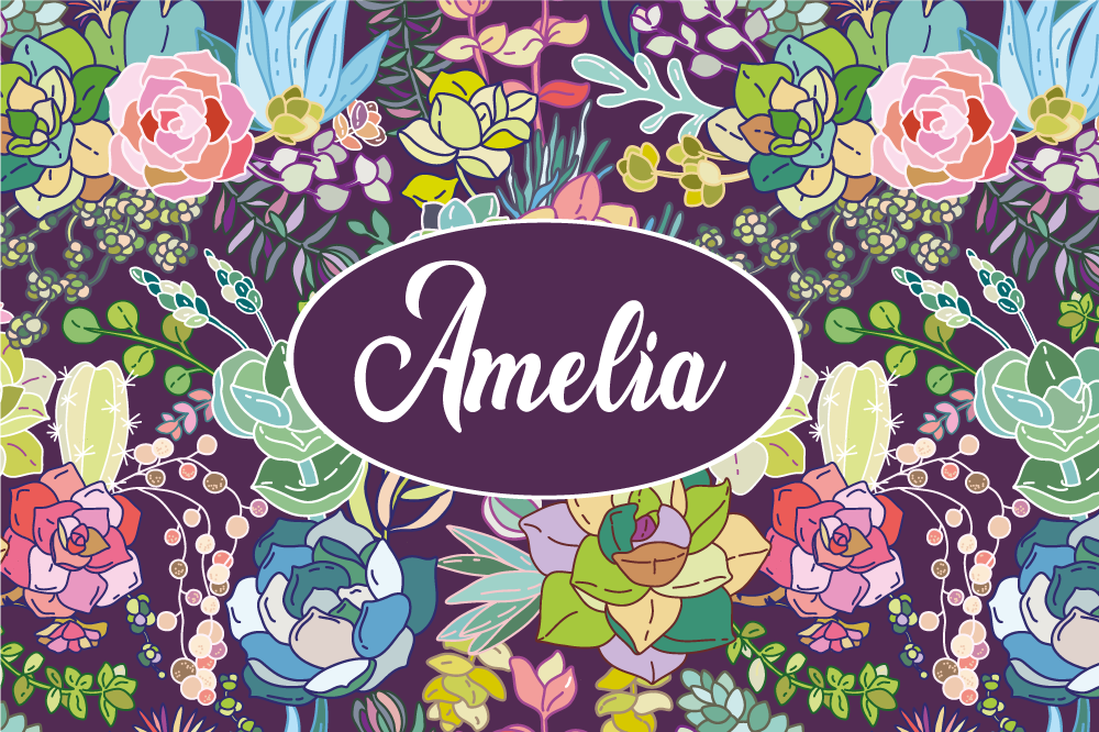 Personalised placemats floral custom art design - TenStickers