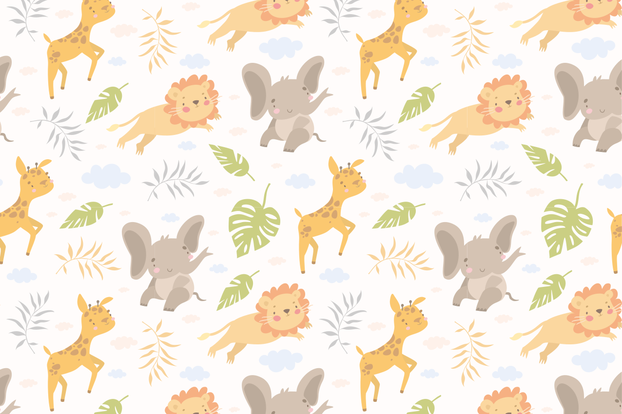 Children placemats with cute animal designs - TenStickers