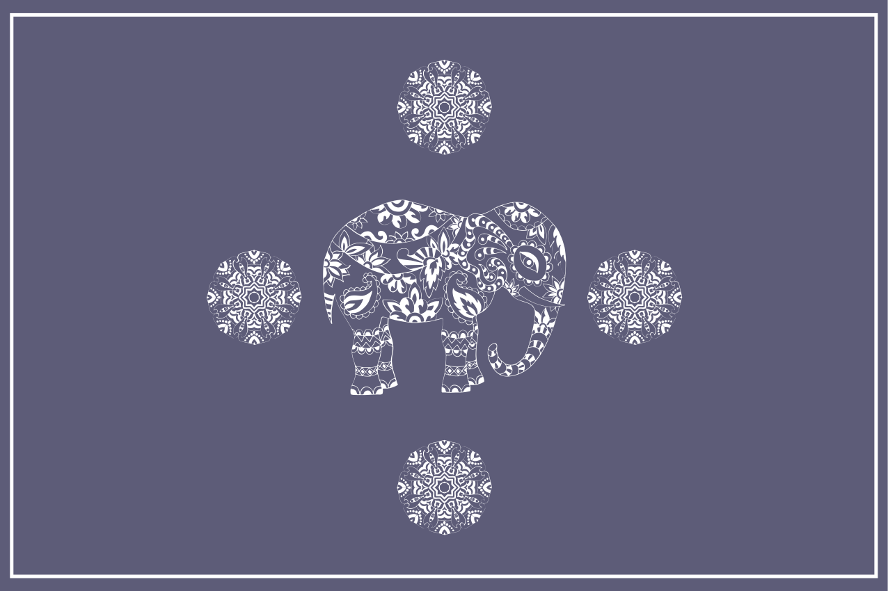 Original placemats elephant pattern design - TenStickers