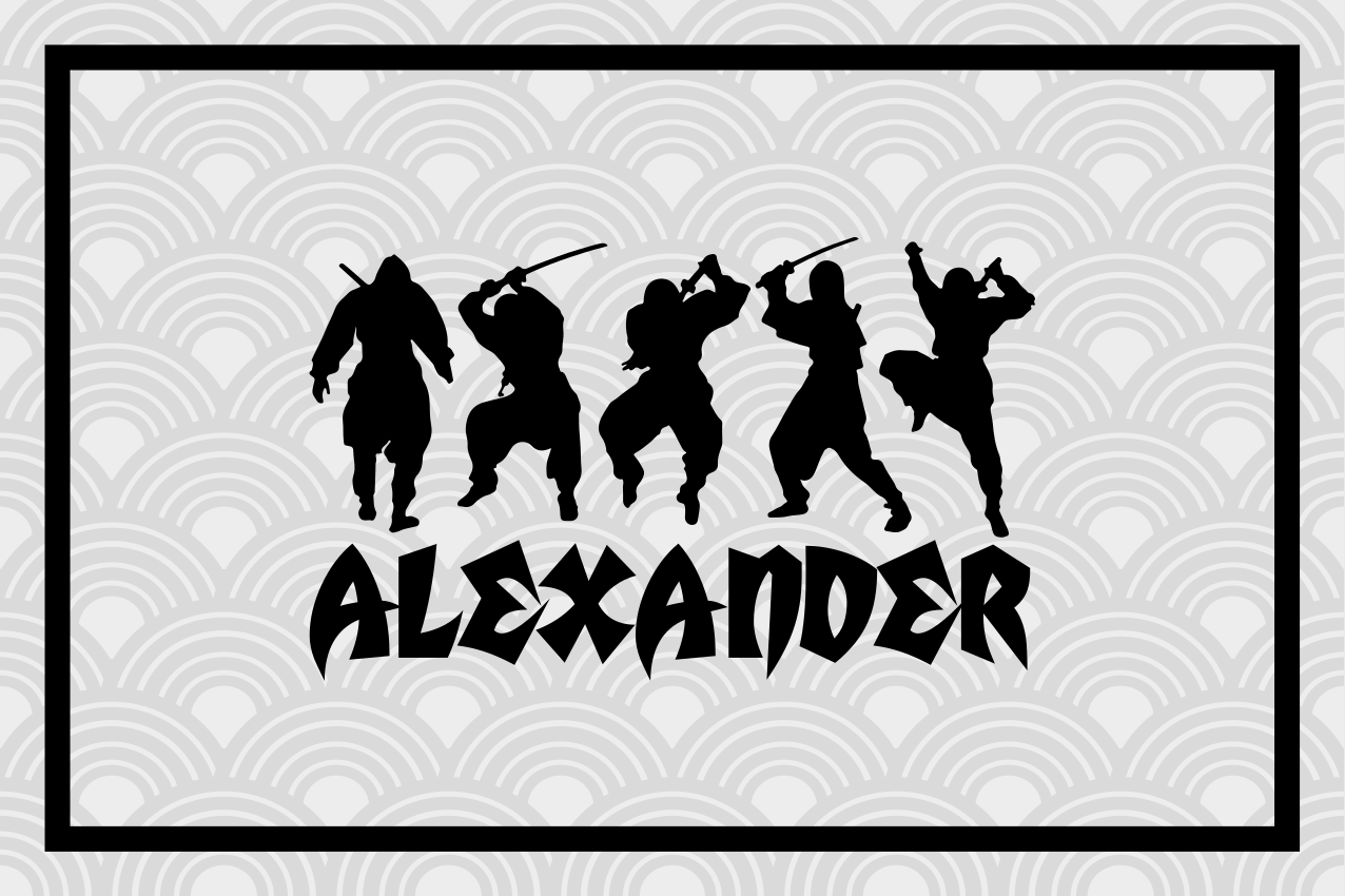 Personalised placemats ninja warrior shadows - TenStickers
