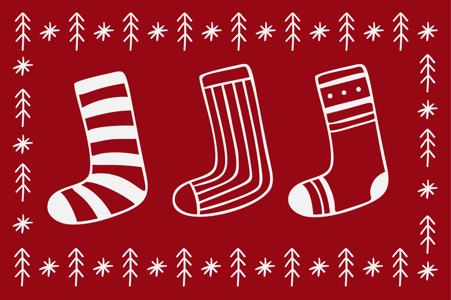 Christmas placemats with festive sock designs - TenStickers