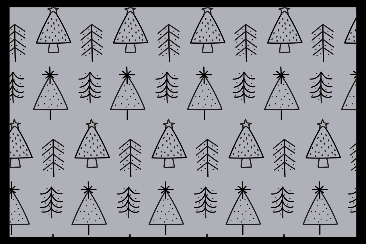Christmas placemats featuring stylish christmas trees - TenStickers