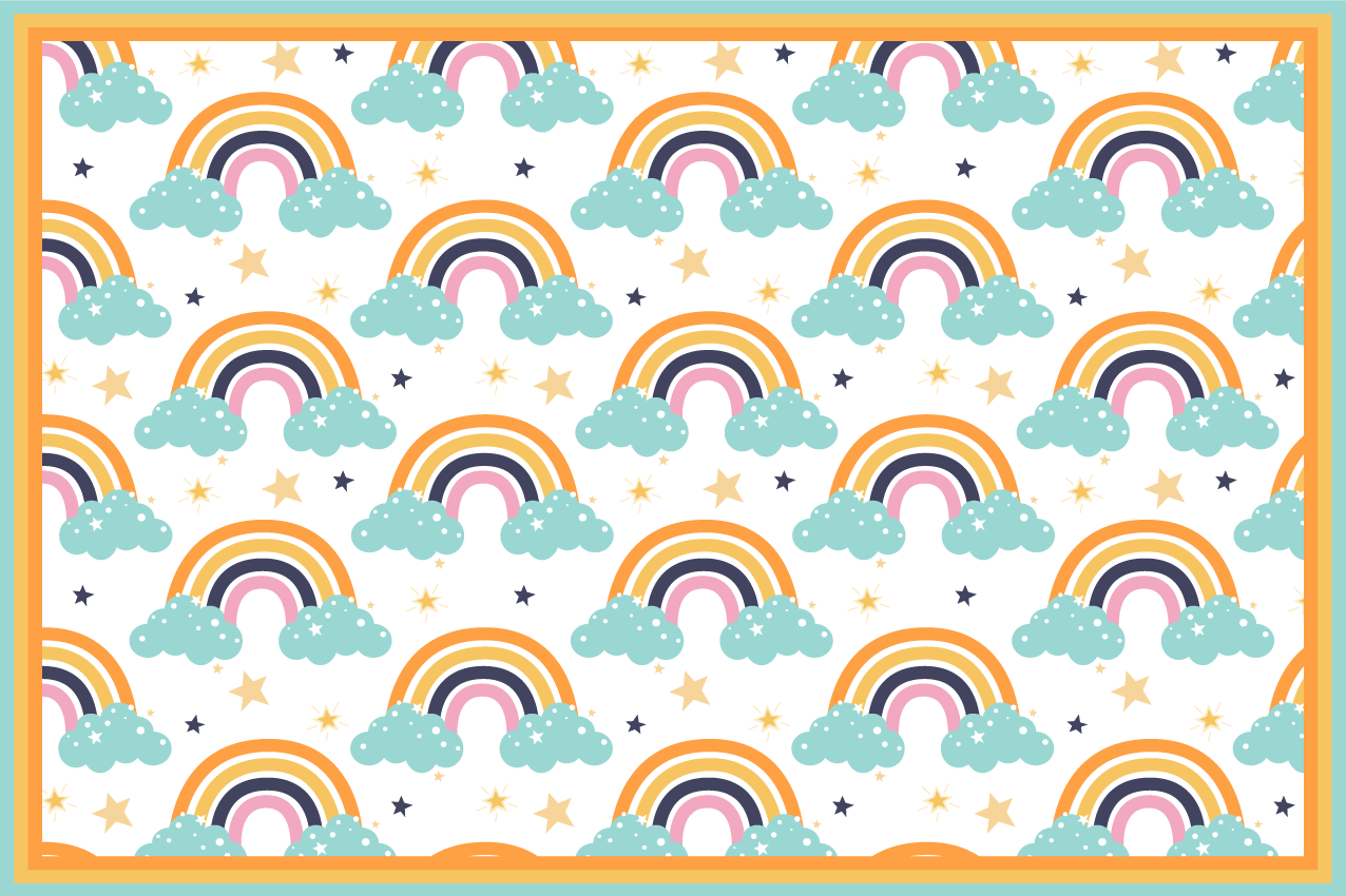 Children placemats colorful rainbow cloud - TenStickers