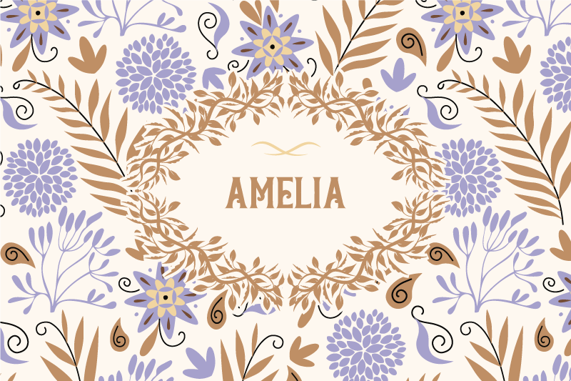 Personalised placemats flower pattern placemats - TenStickers