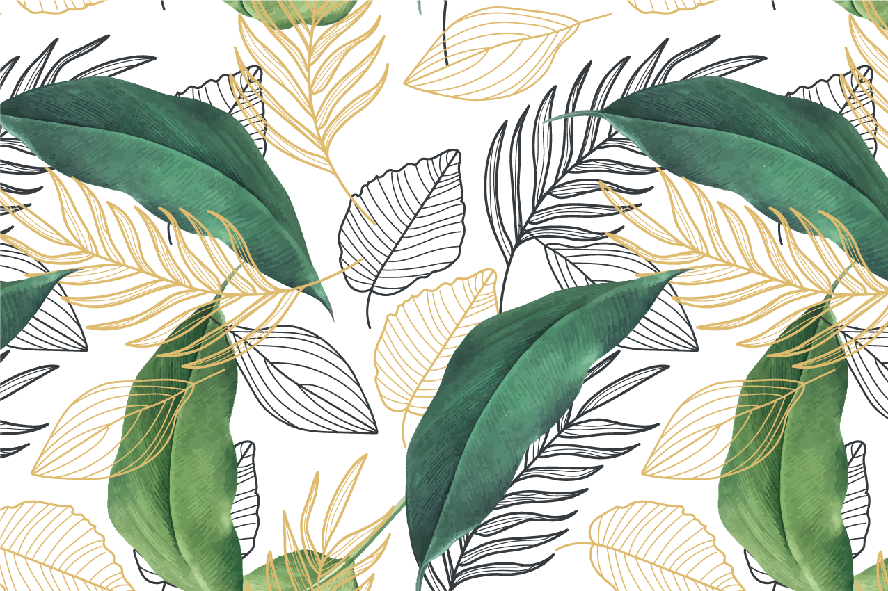 Textured placemats lush green leaf designs - TenStickers