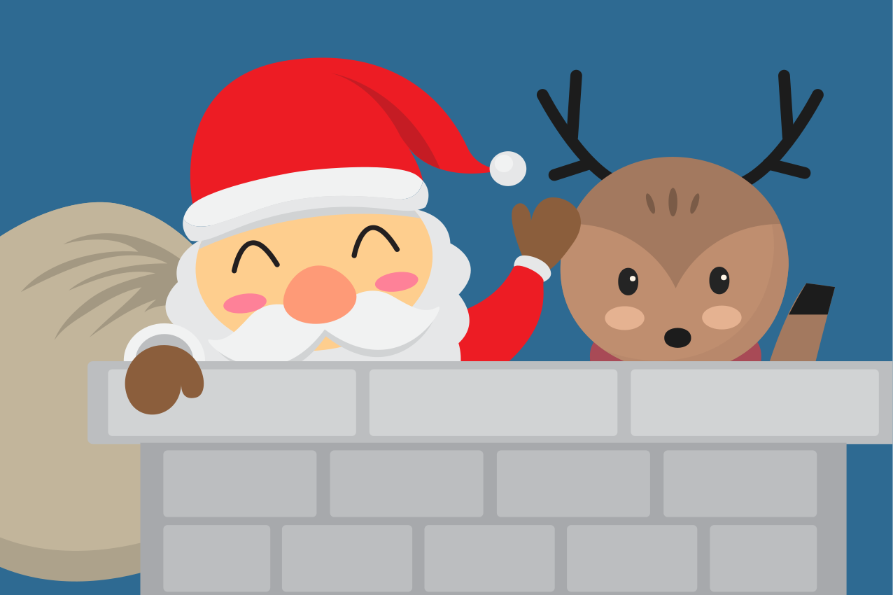 Christmas placemats featuring santa claus reindeer - TenStickers