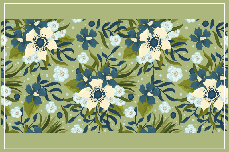 Textured placemats with floral pattern background - TenStickers
