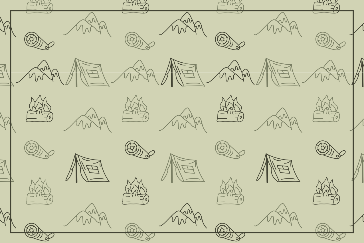 Original placemats camping adventure gear - TenStickers