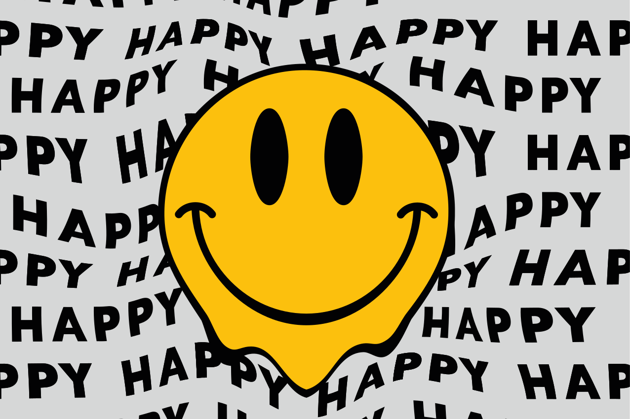Happy smiley face quote placemats - TenStickers