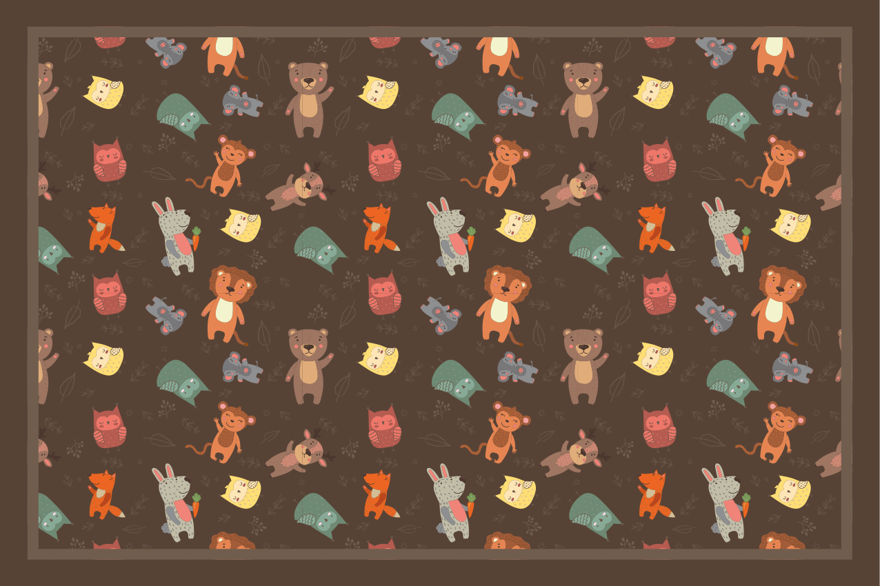 Children placemats with animal character design - TenStickers