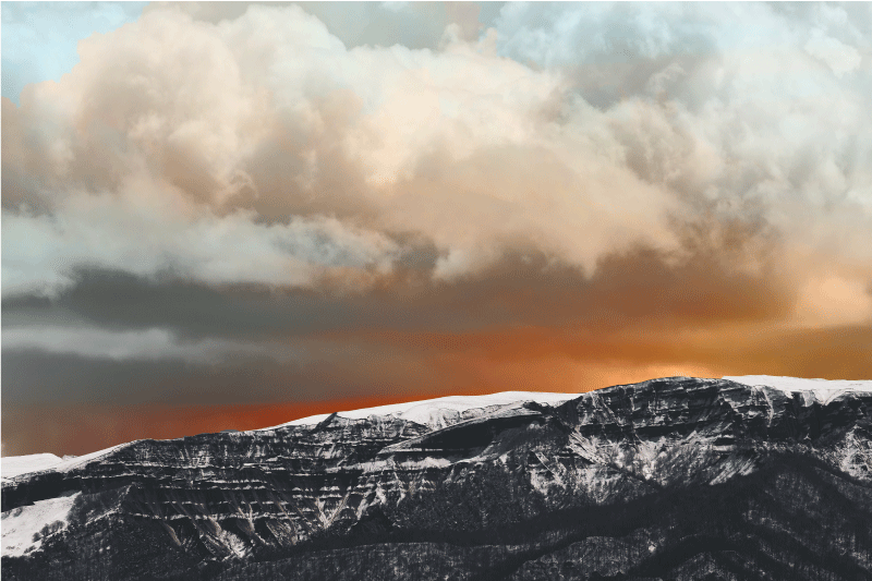 Textured placemats mountain sunset horizon - TenStickers