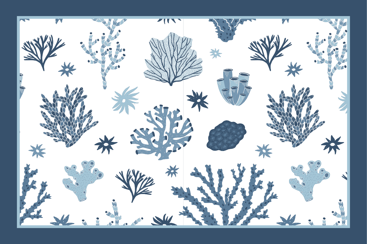 Textured placemats coral and sea flora - TenStickers