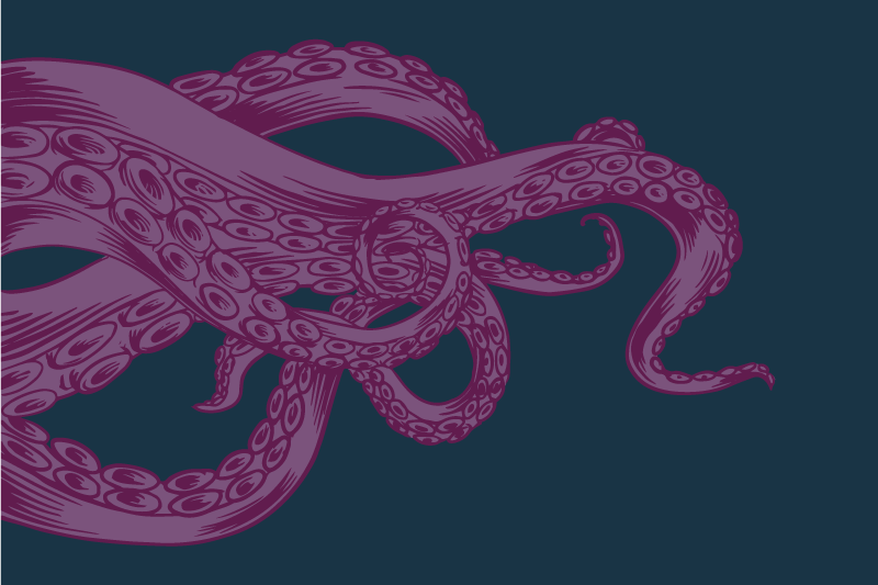 Purple octopus tentacle sea creatures placemats - TenStickers