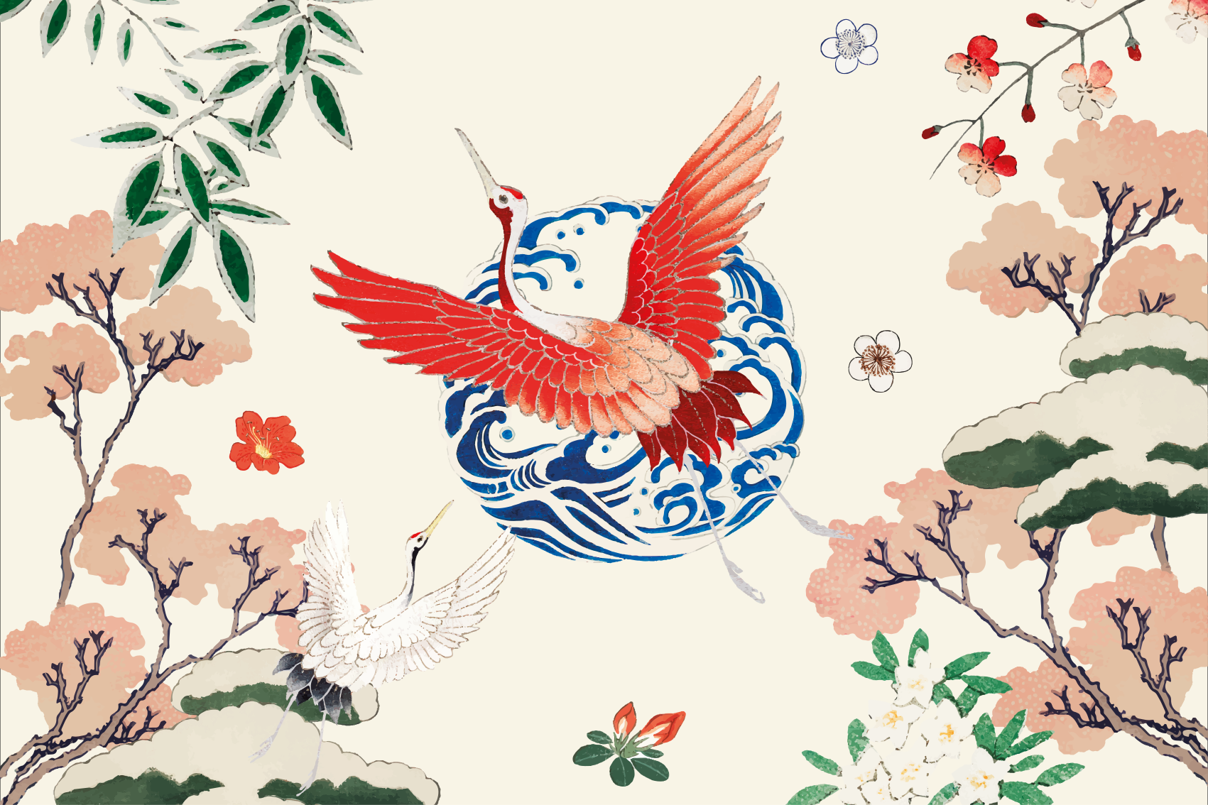 Original placemats elegant crane design - TenStickers