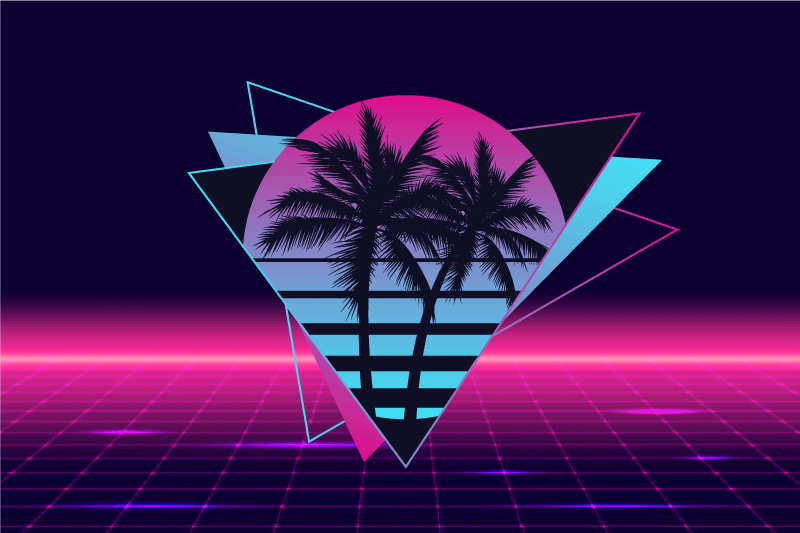Modern placemats retro palm design - TenStickers