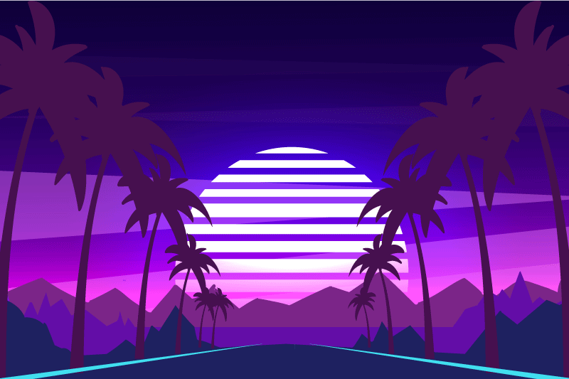 Modern placemats tropical sunset view - TenStickers