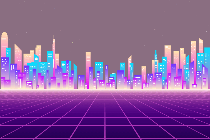 Modern placemats futuristic cityscape design - TenStickers