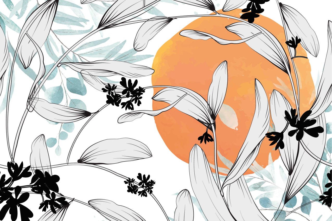 Modern placemats with floral inspired design - TenStickers