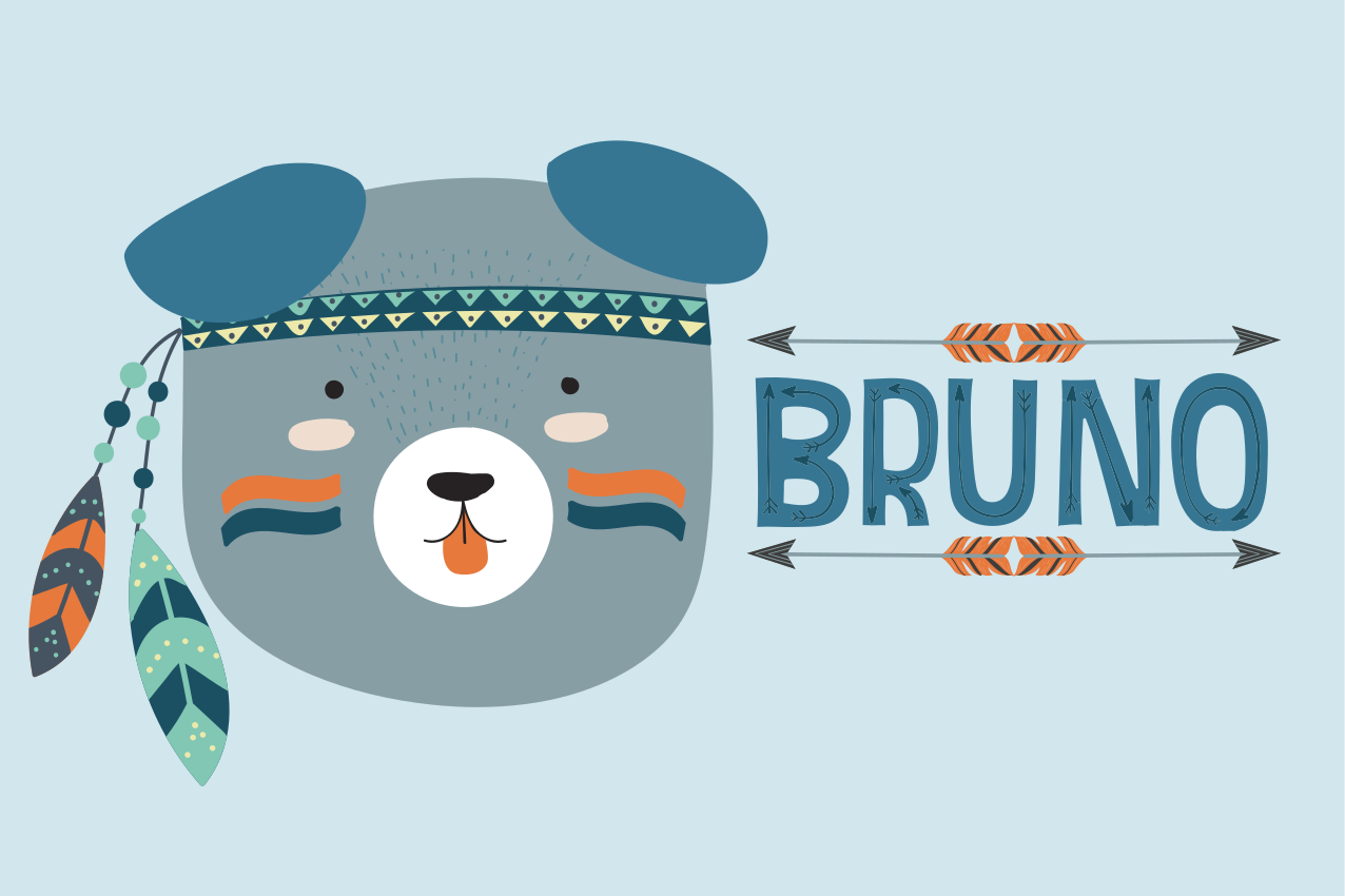 Children placemats cute bear face - TenStickers