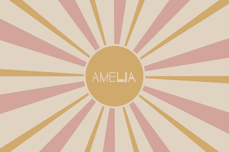 Personalised placemats sunburst centerpiece - TenStickers