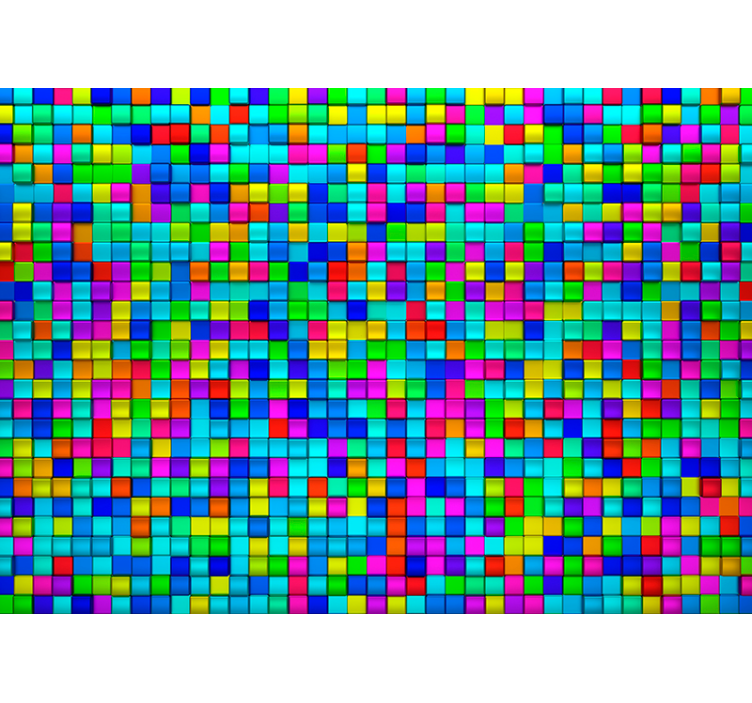 Colorful Geometric Squares abstract wall mural - TenStickers